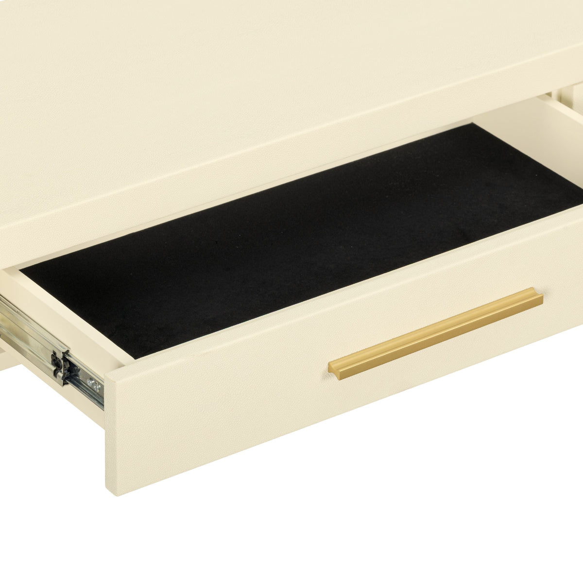 Dani 54" Cream Faux Shagreen 2-Drawer Console Table by TOV Furniture – photo 5 of 9