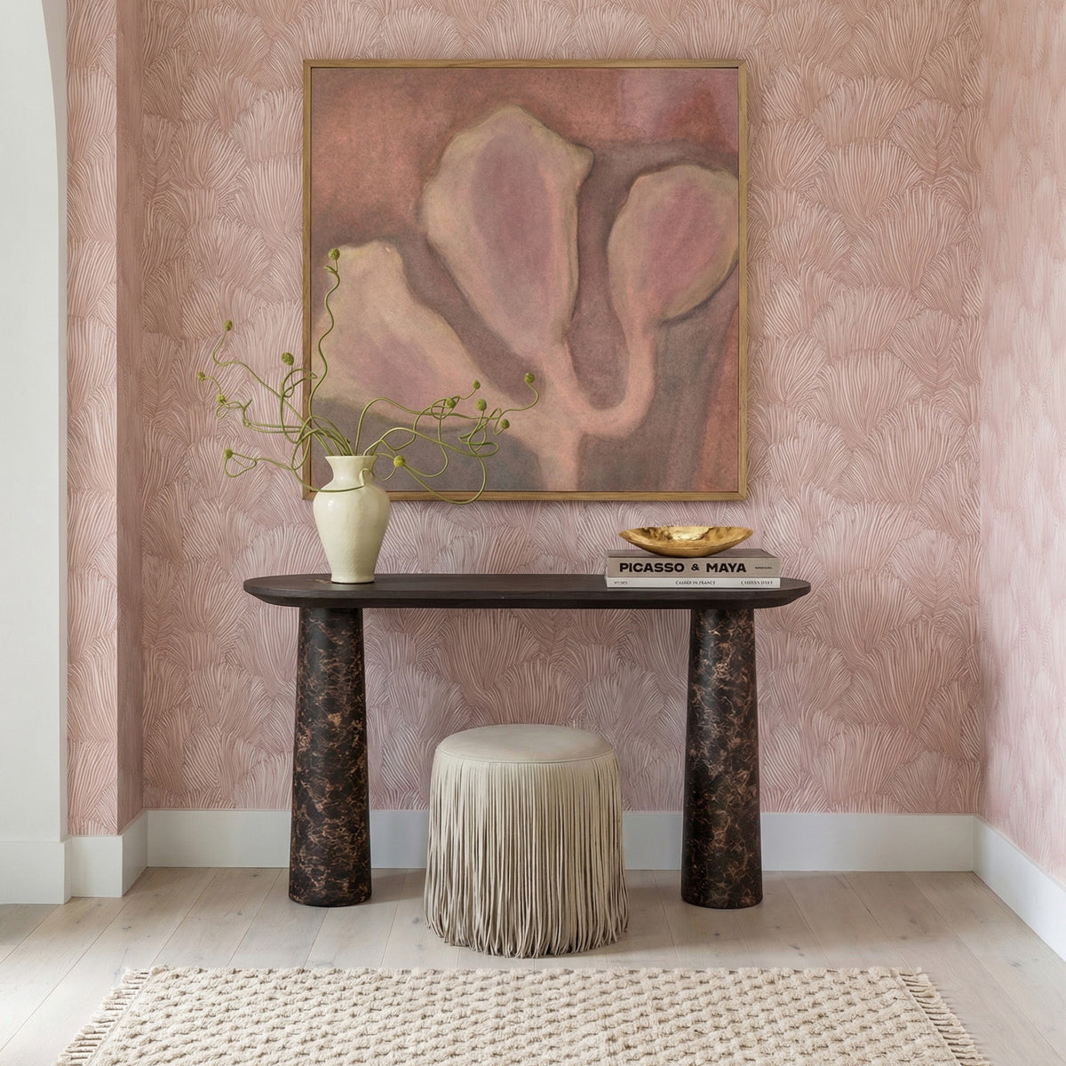 Braya 50" Faux Emperador Marble Console Table by TOV Furniture – photo 2 of 6