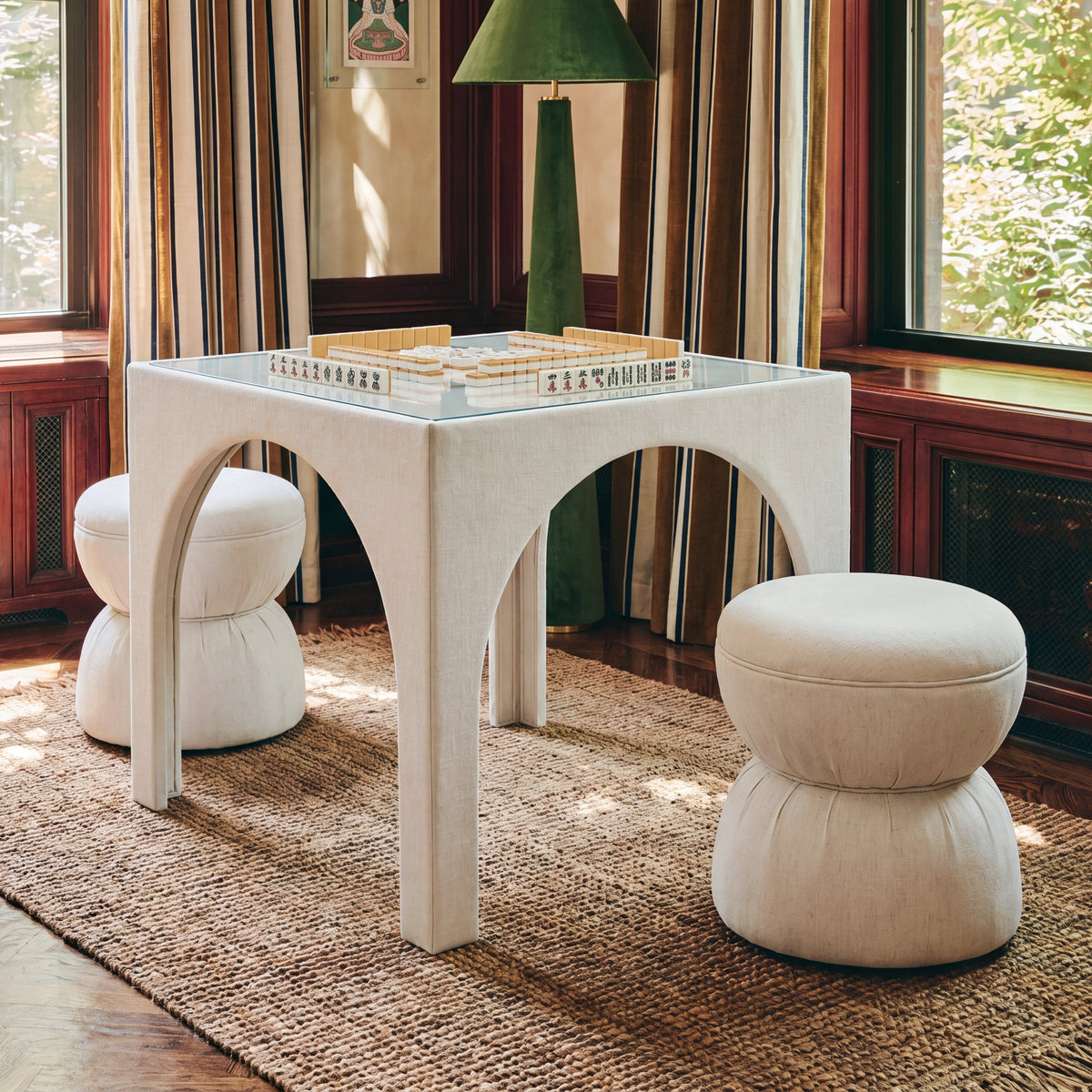 Tomlin Cream Performance Chenille Game Ottoman by TOV Furniture – photo 2 of 6
