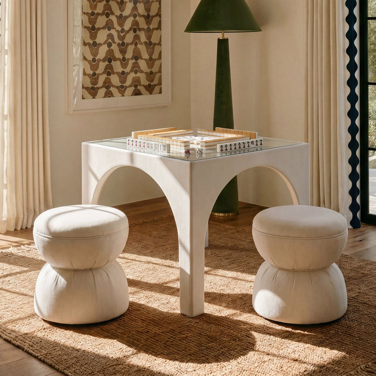 Tomlin Cream Performance Chenille Game Ottoman by TOV Furniture – photo 6 of 6