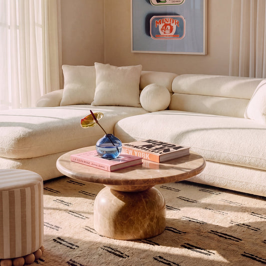 Cynthia 36" Light Emperador Faux Marble Indoor/Outdoor Coffee Table by TOV Furniture – photo 2 of 6