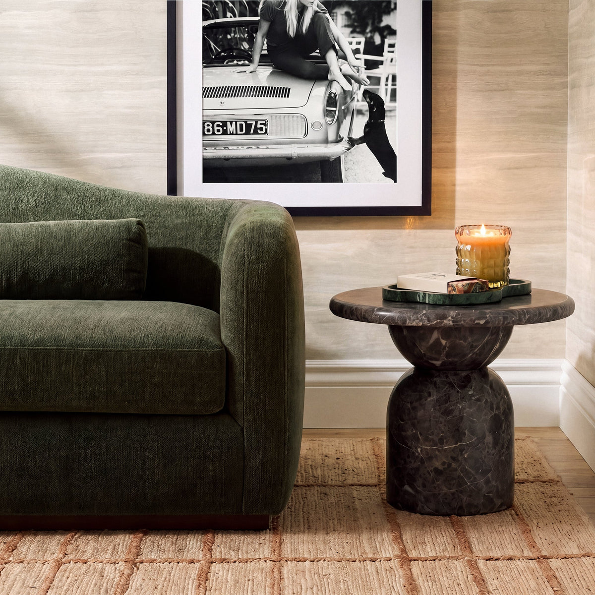 Cynthia Dark Emperador Faux Marble Indoor/Outdoor Side Table by TOV Furniture – photo 2 of 6
