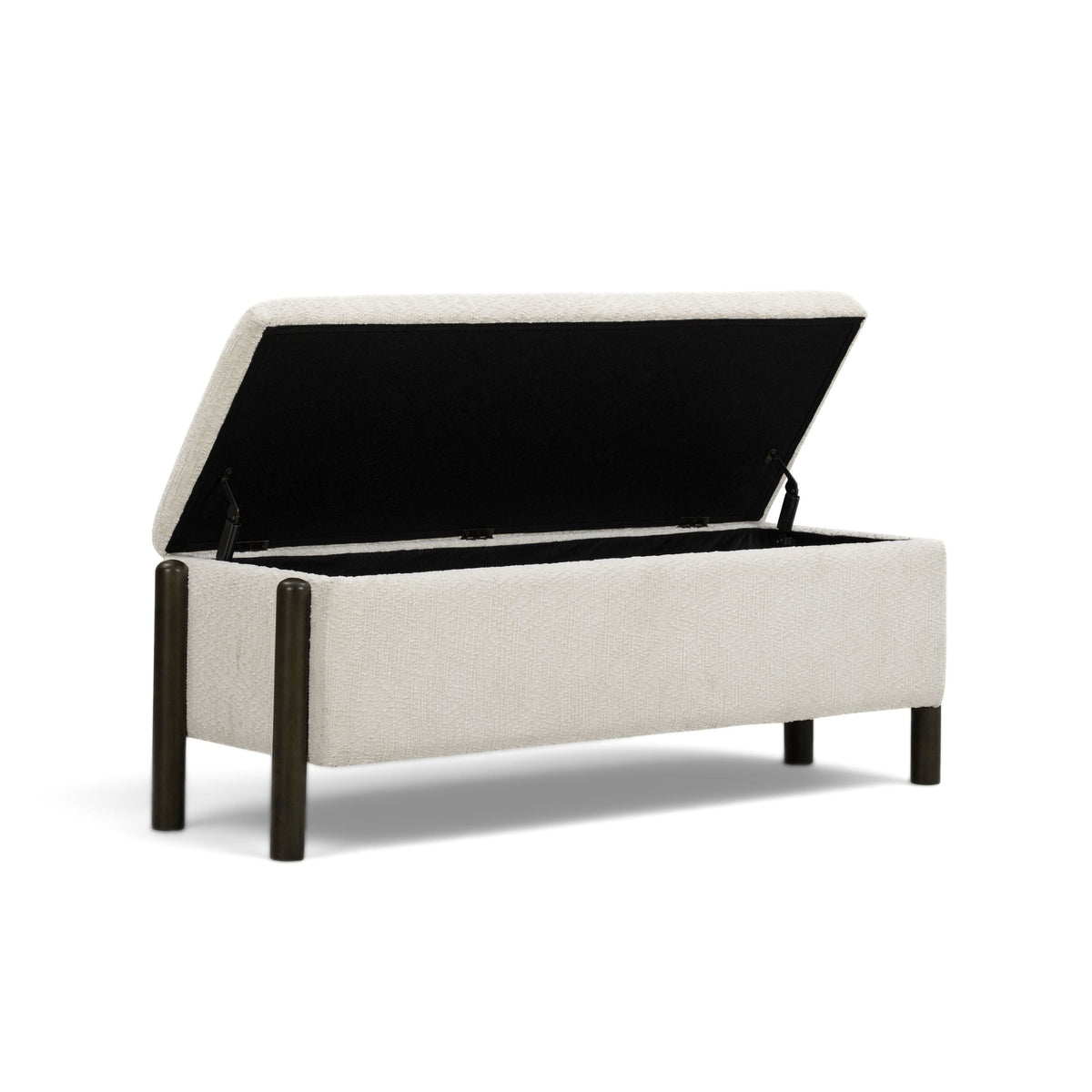 Abby 52" Cream Nubby Fabric Storage Bench by TOV Furniture – photo 3 of 8