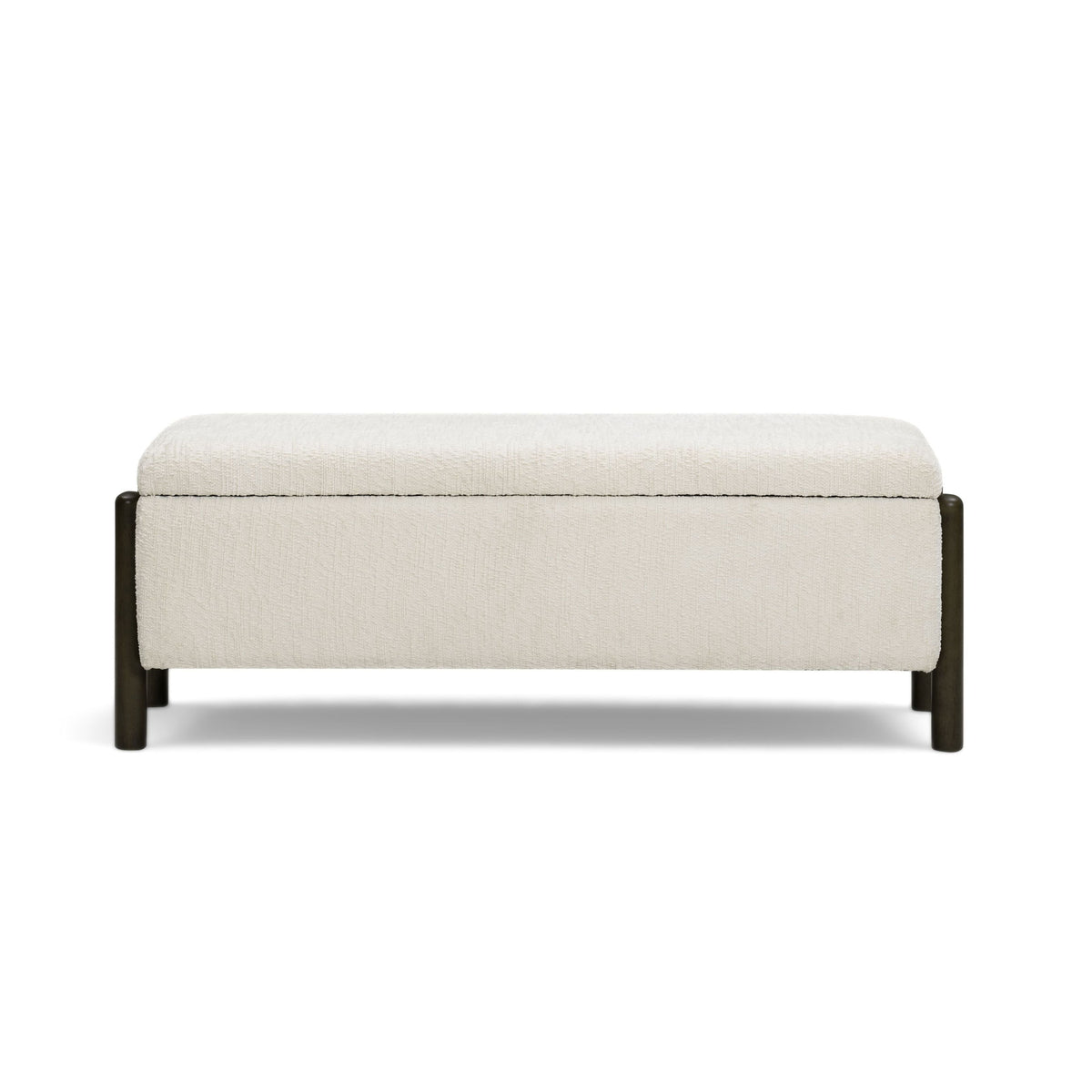 Abby 52" Cream Nubby Fabric Storage Bench by TOV Furniture – photo 1 of 8