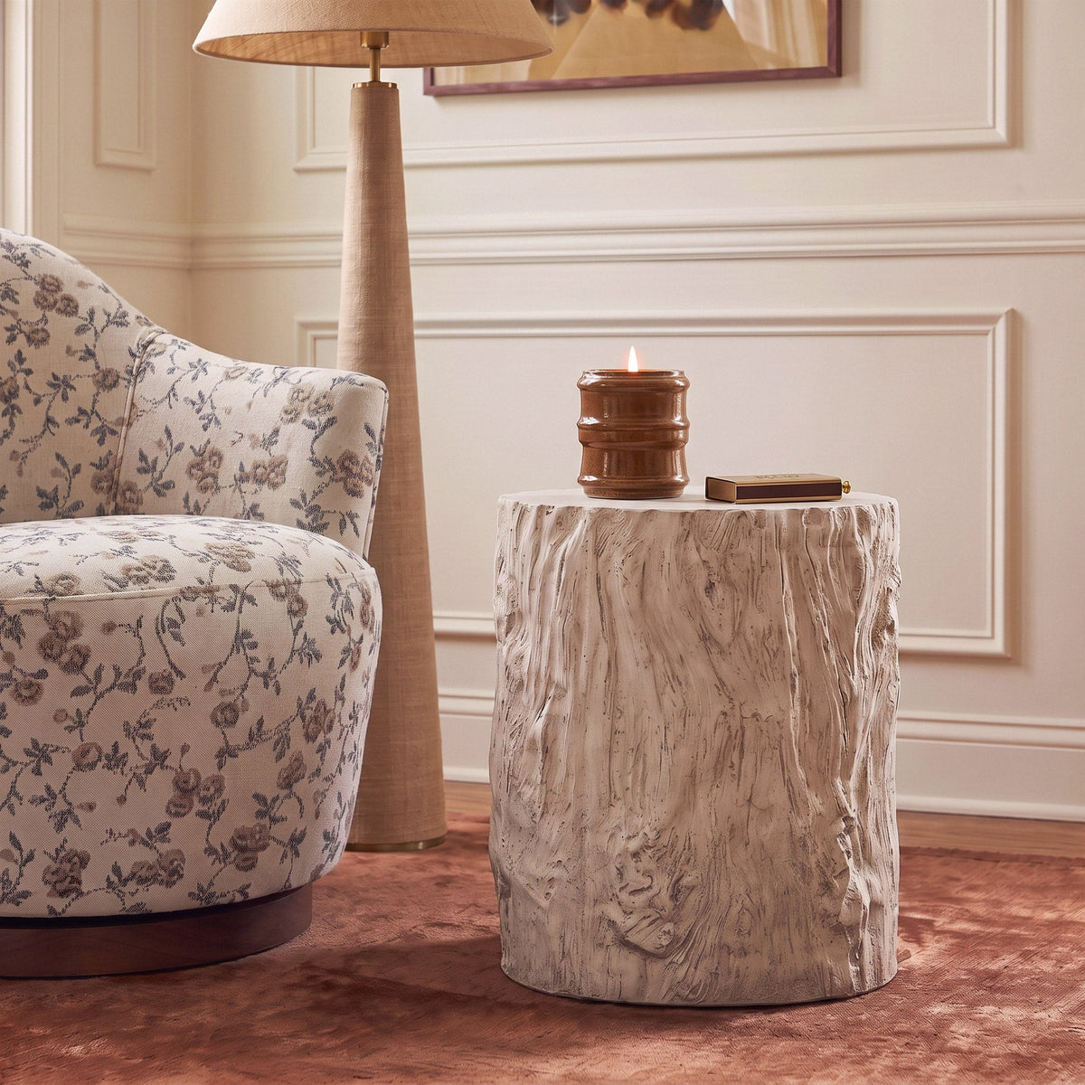 Fawn Driftwood Concrete Indoor/Outdoor Side Table by TOV Furniture – photo 2 of 5