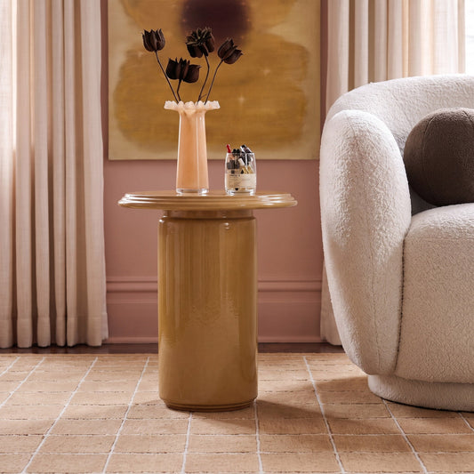Tate Turmeric Concrete Indoor/Outdoor Side Table by TOV Furniture – photo 2 of 6