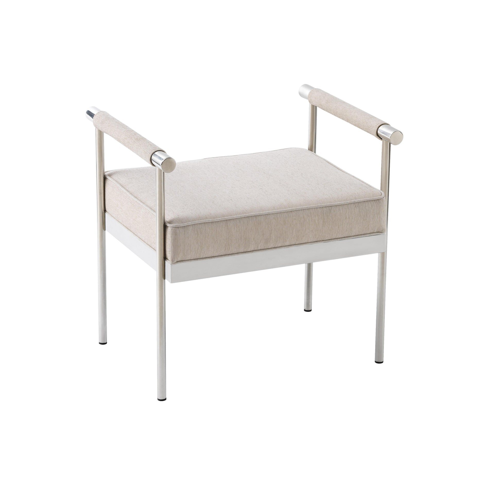 Diva Cream Velvet Bench by TOV