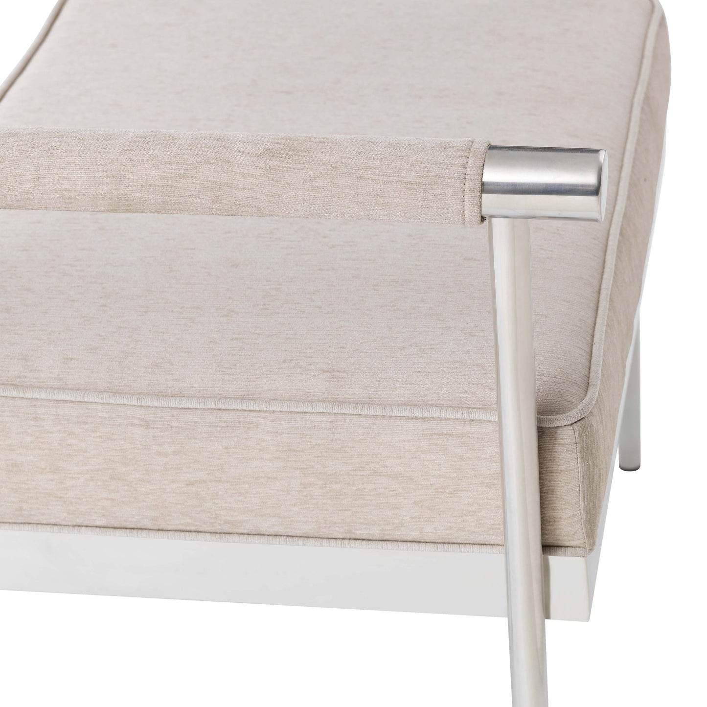 Diva Cream Velvet Bench by TOV