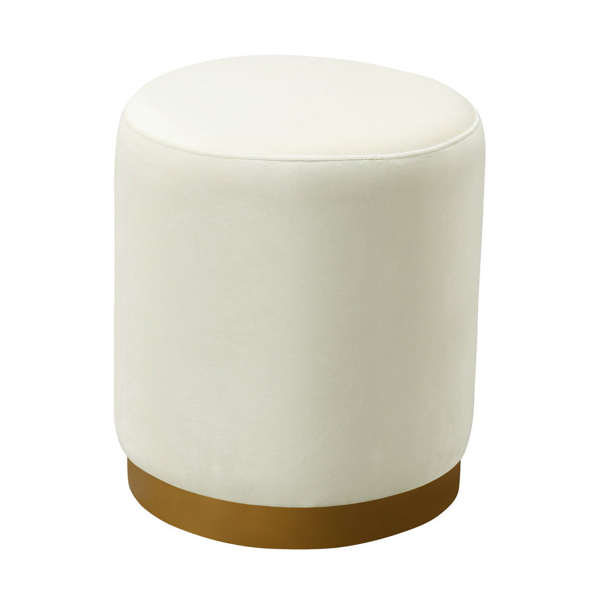 Opal Cream Performance Velvet Ottoman - Gold Base by TOV Furniture – photo 1 of 5