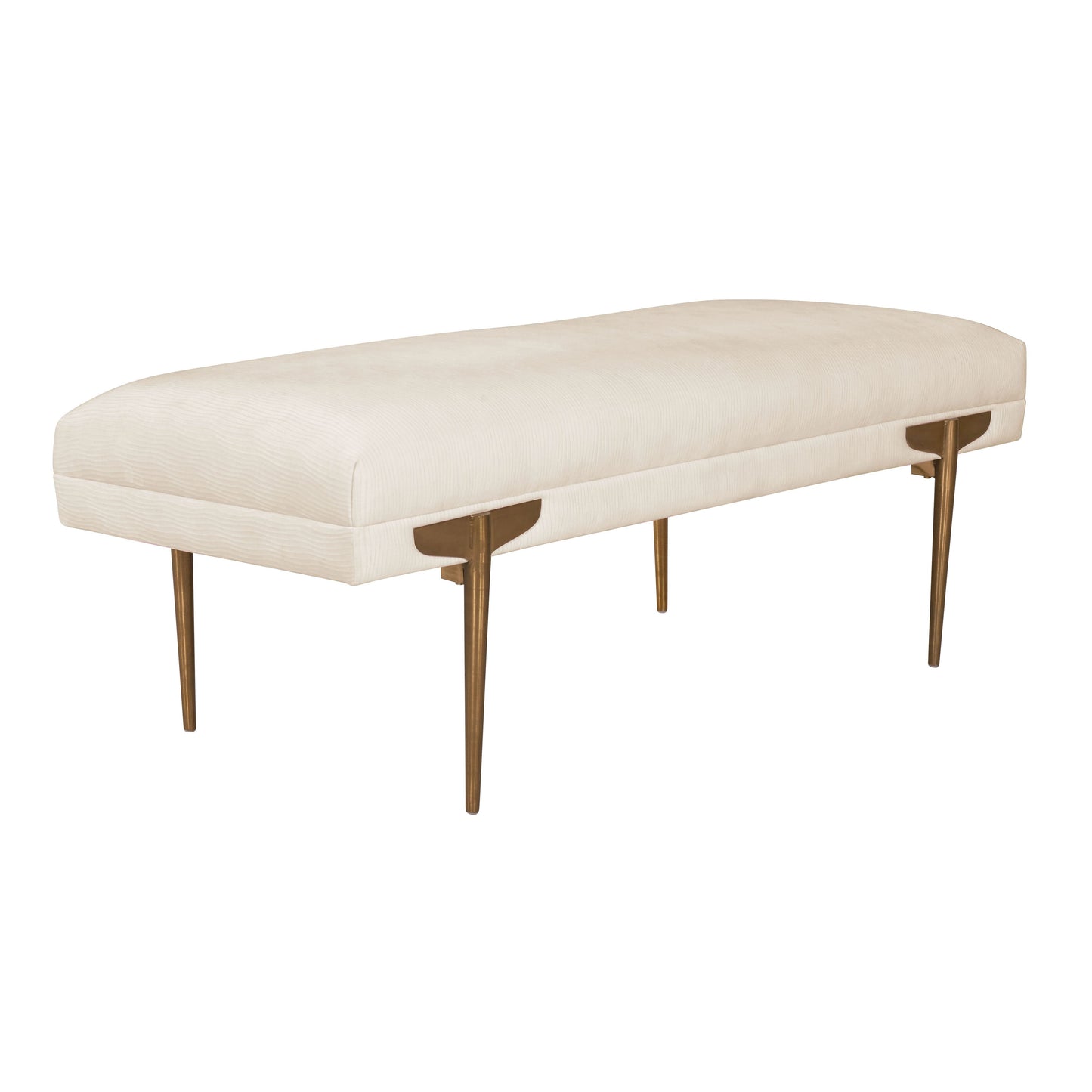 Brno 53.5" Performance Velvet Bench Off-White by Tov Furniture