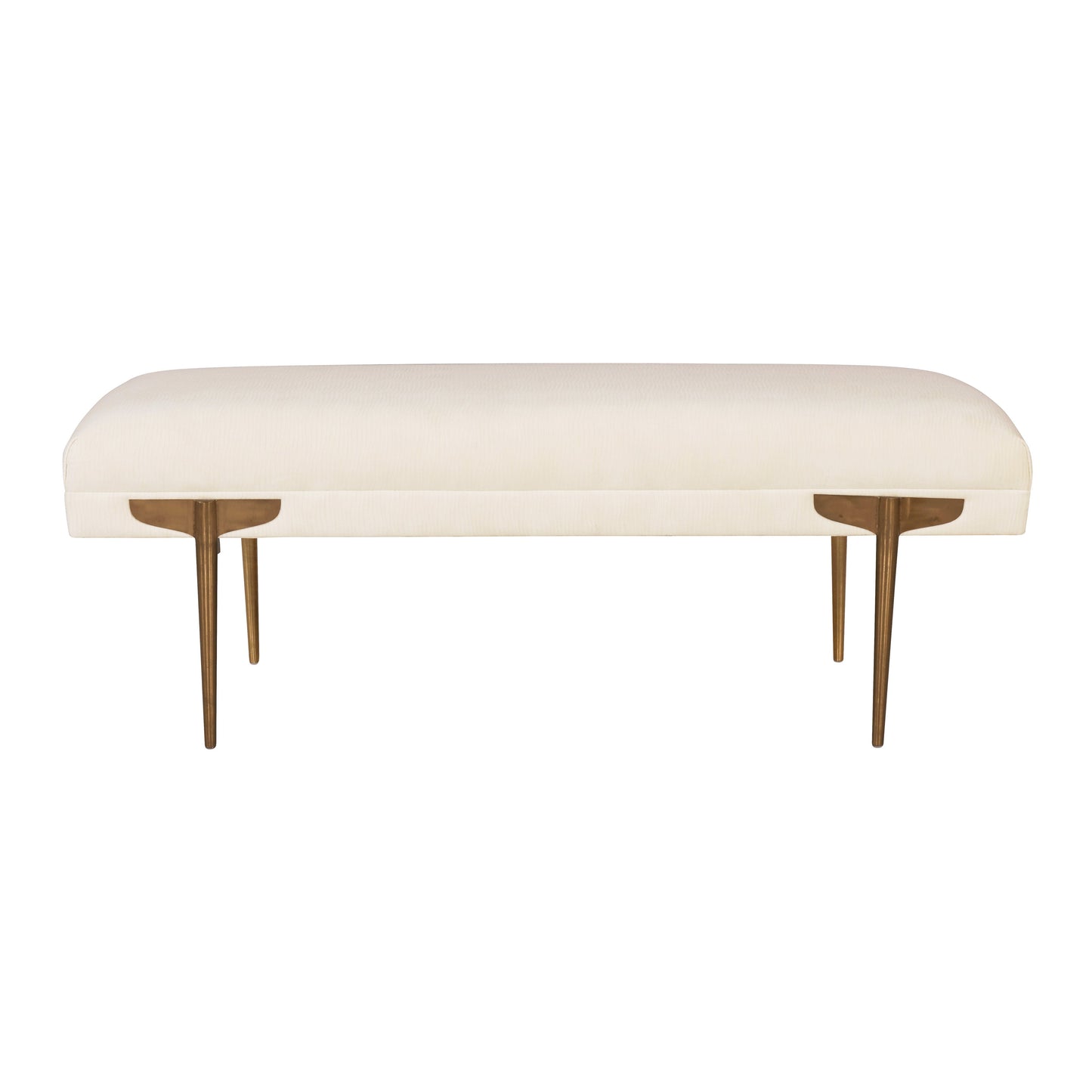 Brno 53.5" Performance Velvet Bench Off-White by Tov Furniture