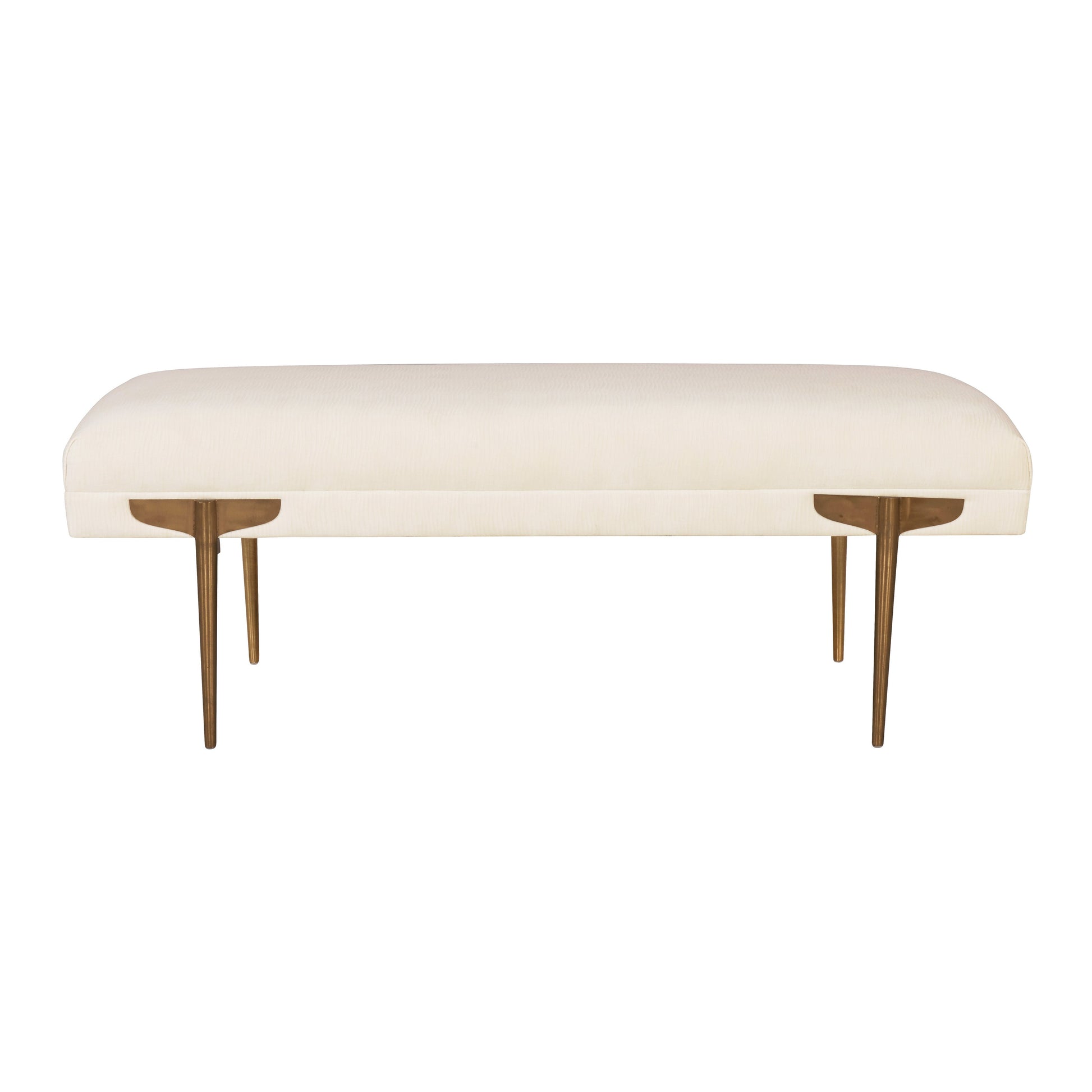 Brno 53.5" Performance Velvet Bench Off-White by Tov Furniture