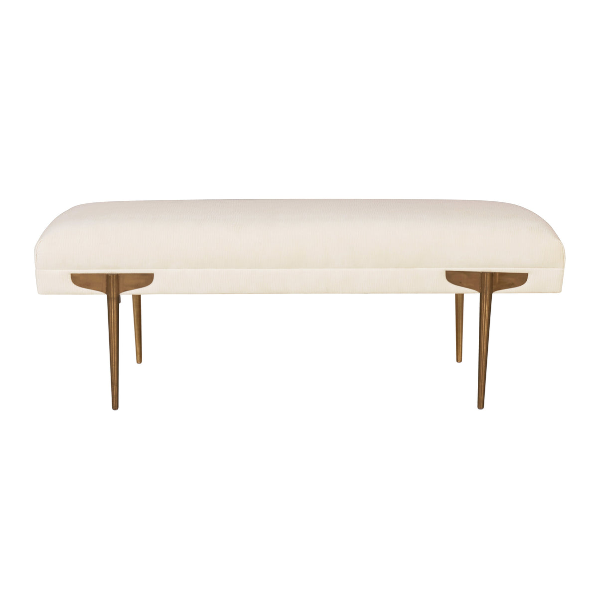 Brno White Waived Performance Velvet Bench by TOV Furniture – photo 3 of 5