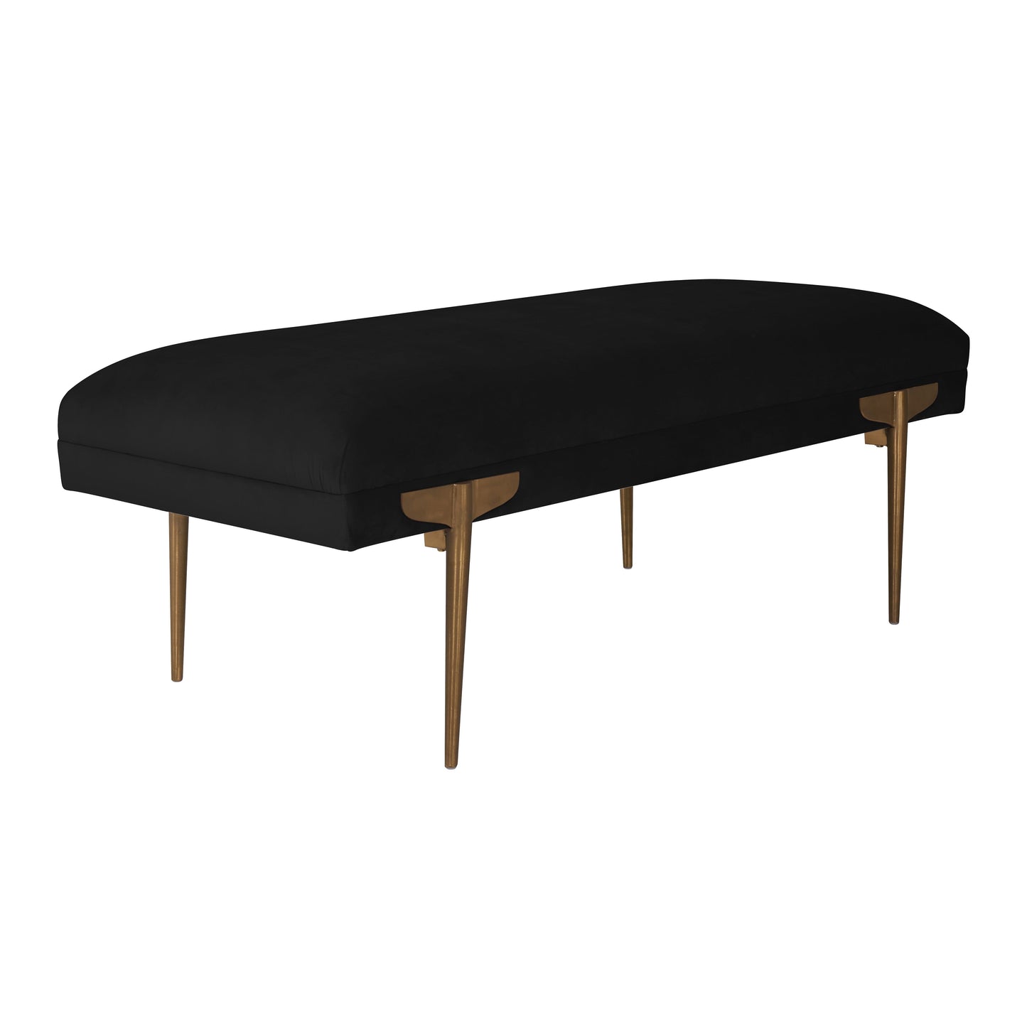 Brno 53.5" Performance Velvet Bench Black by Tov Furniture