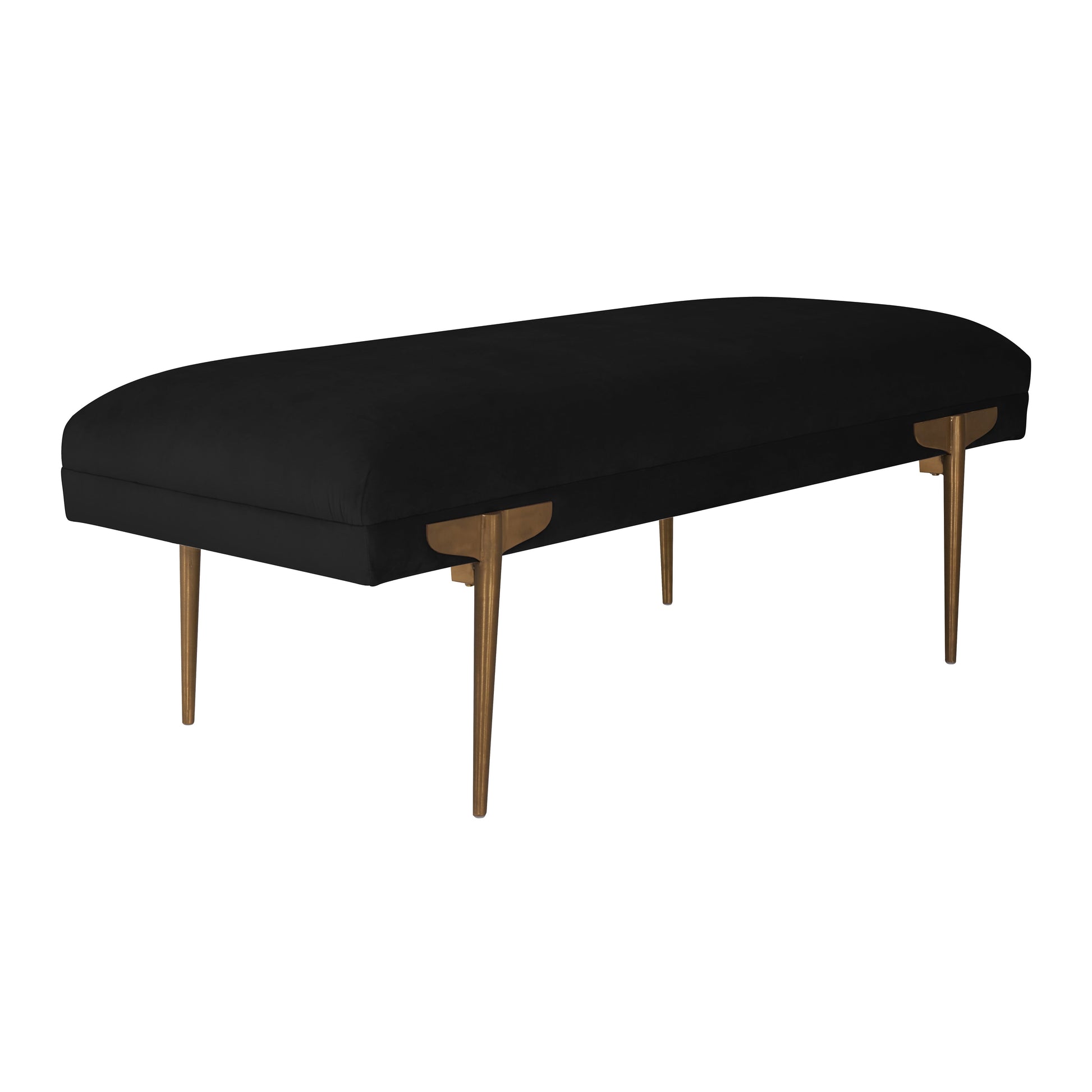 Brno 53.5" Performance Velvet Bench Black by Tov Furniture