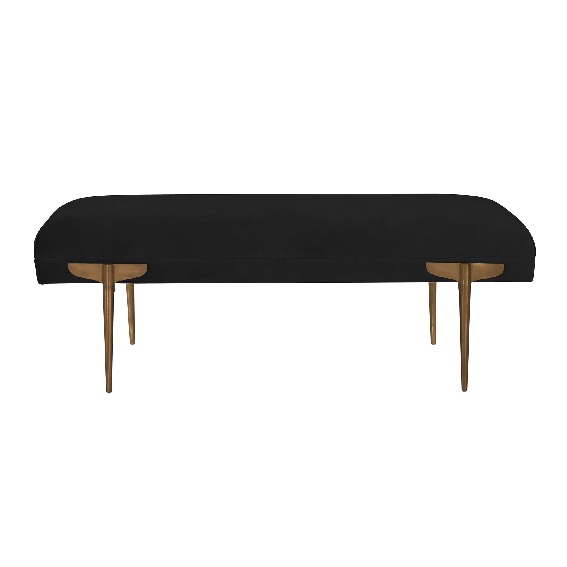 Brno 53.5" Performance Velvet Bench Black by Tov Furniture