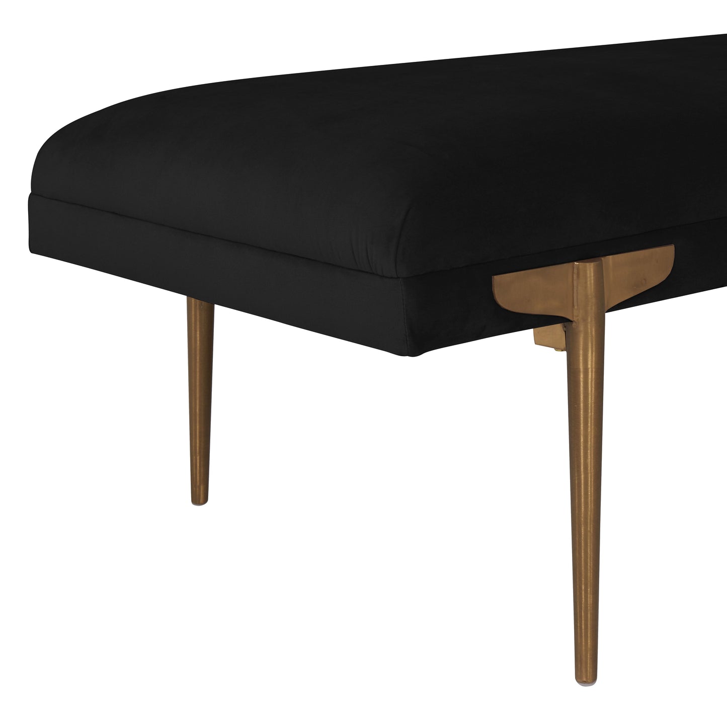 Brno 53.5" Performance Velvet Bench Black by Tov Furniture
