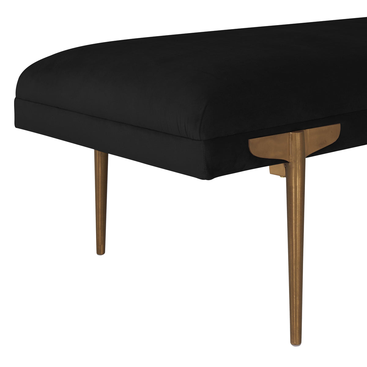 Brno Black Performance Velvet Bench by TOV Furniture – photo 4 of 5