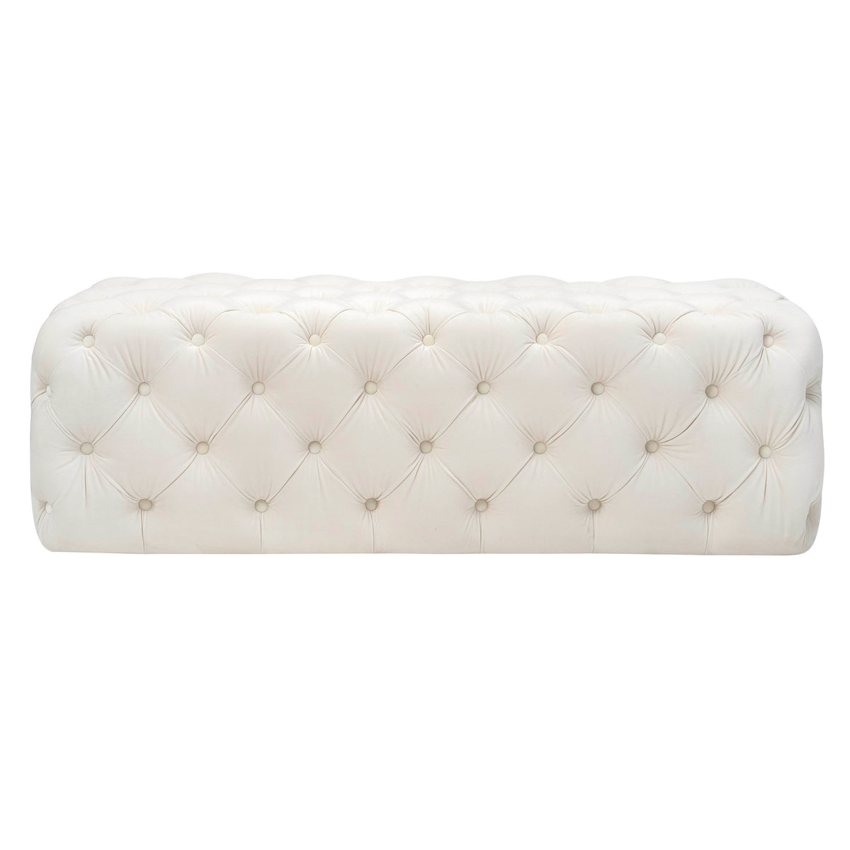 Kaylee Cream Performance Velvet Tufted Jumbo Ottoman by TOV Furniture – photo 3 of 6