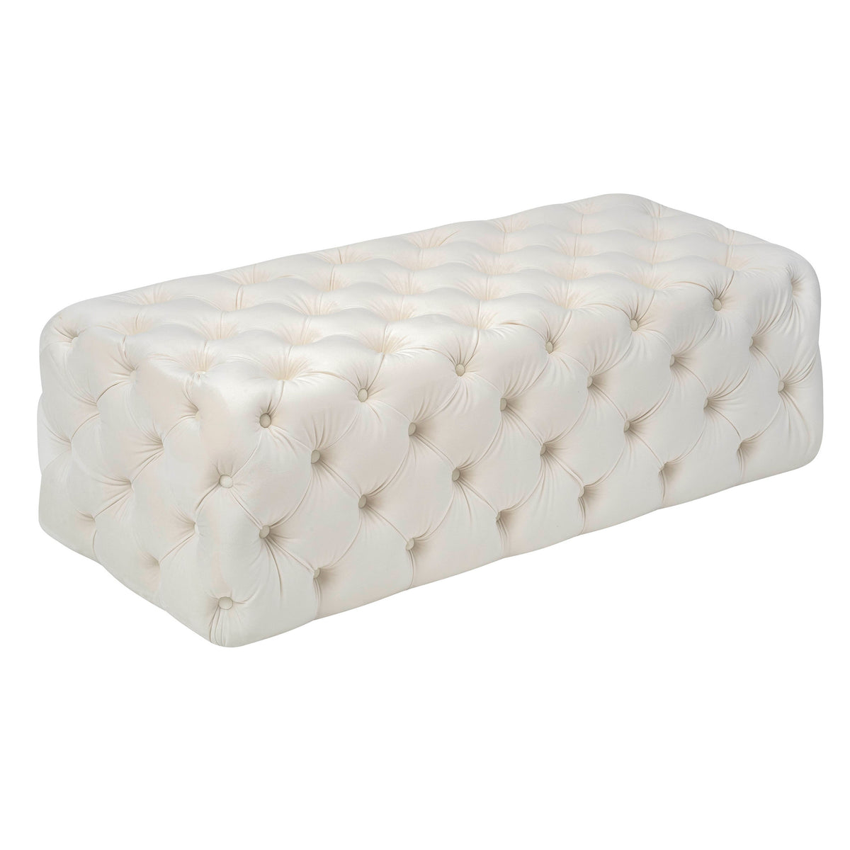 Kaylee Cream Performance Velvet Tufted Jumbo Ottoman by TOV Furniture – photo 4 of 6