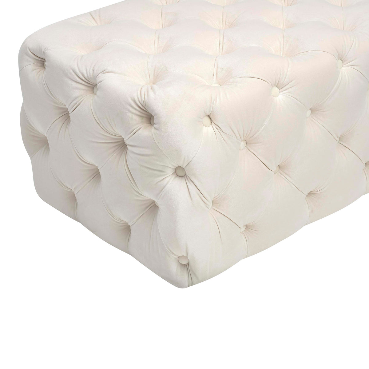 Kaylee Cream Performance Velvet Tufted Jumbo Ottoman by TOV Furniture – photo 5 of 6