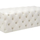 Kaylee Cream Velvet Ottoman by TOV