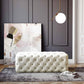 Kaylee Cream Velvet Ottoman by TOV