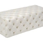 Kaylee Cream Velvet Ottoman by TOV