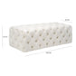 Kaylee Cream Velvet Ottoman by TOV