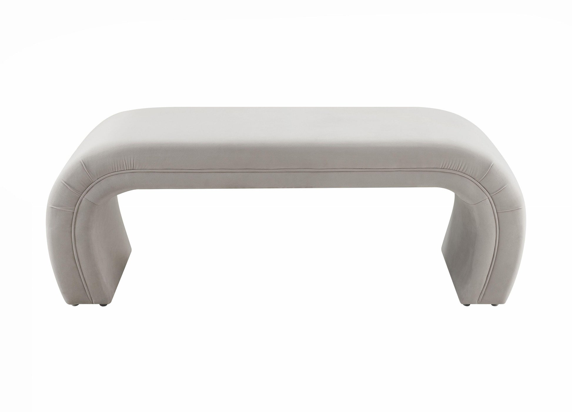 Kenya Light Grey Velvet Bench by TOV