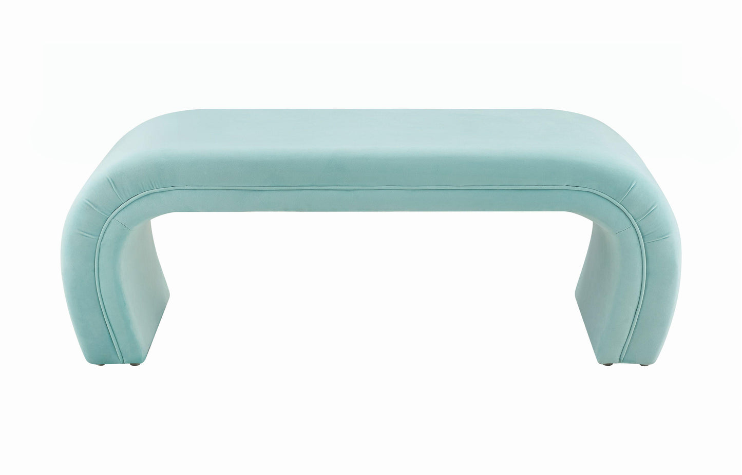 Kenya Bright Blue Velvet Bench by TOV