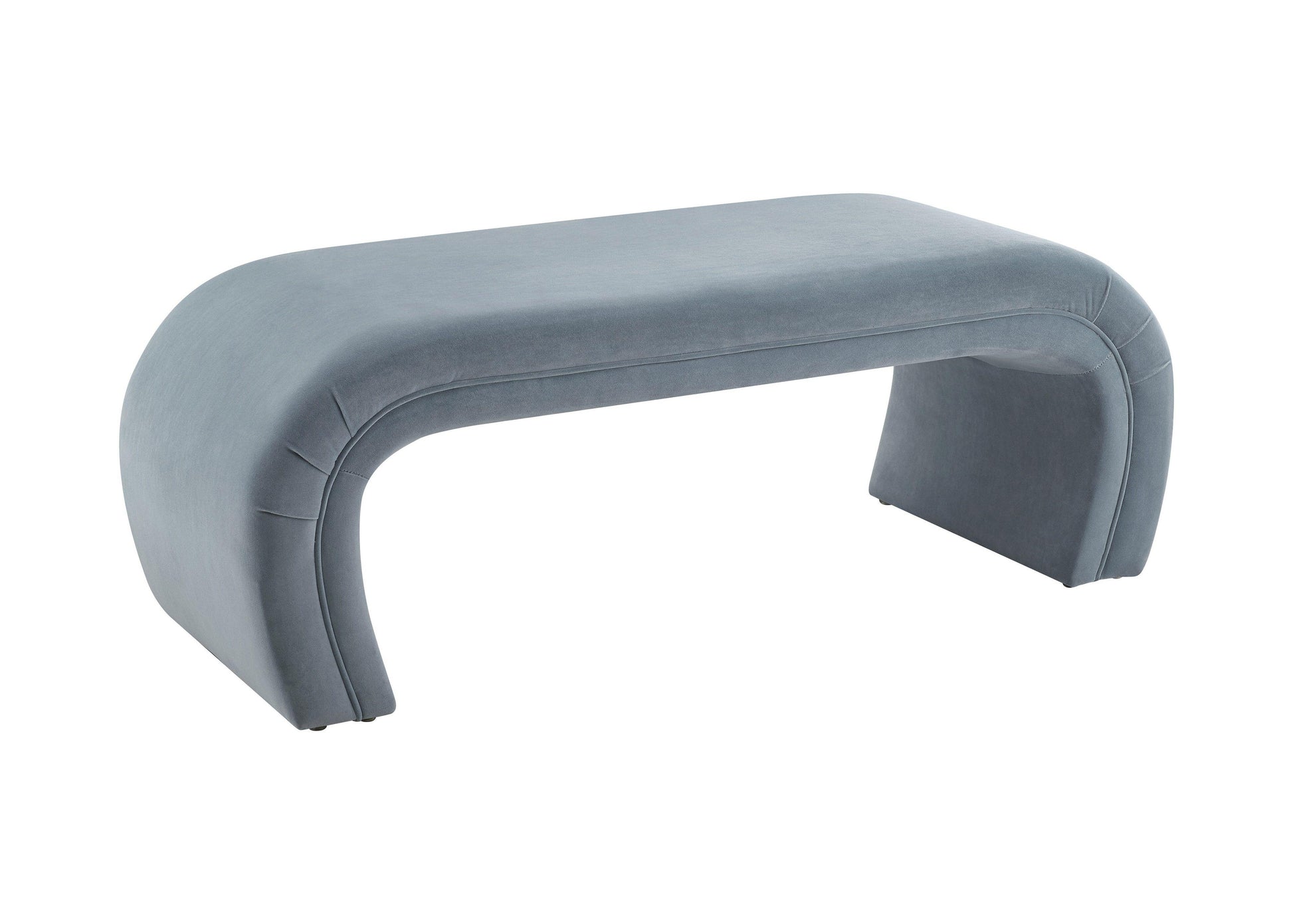 Kenya Sea Blue Velvet Bench by TOV