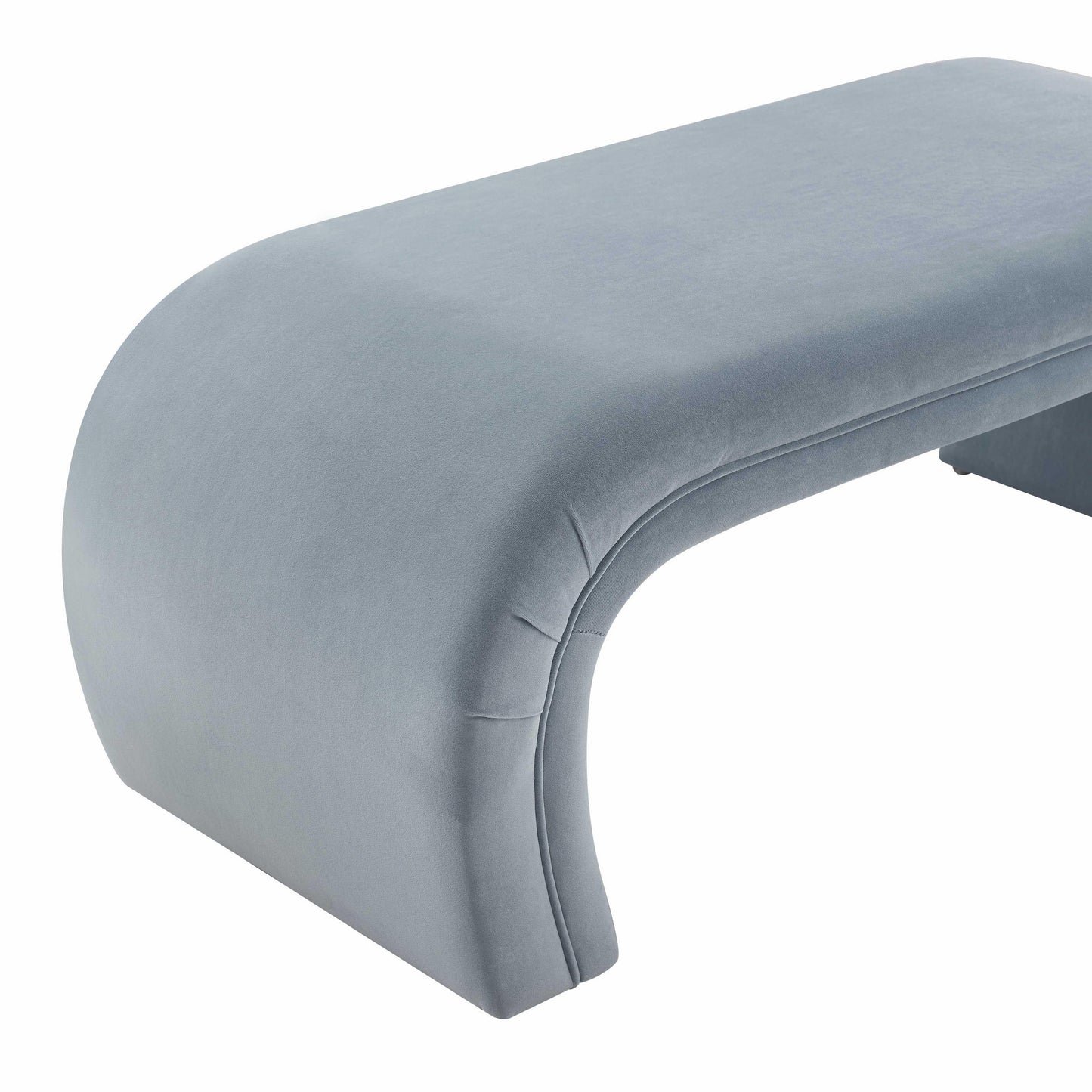 Kenya Sea Blue Velvet Bench by TOV