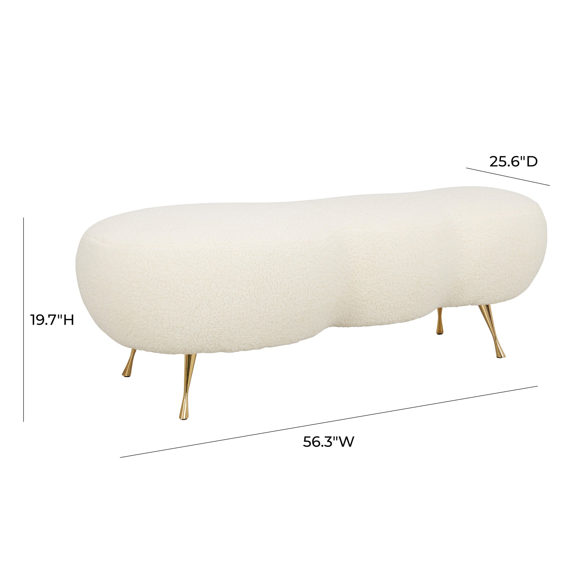 Welsh 56 Faux Shearling Bench by TOV Oc6431