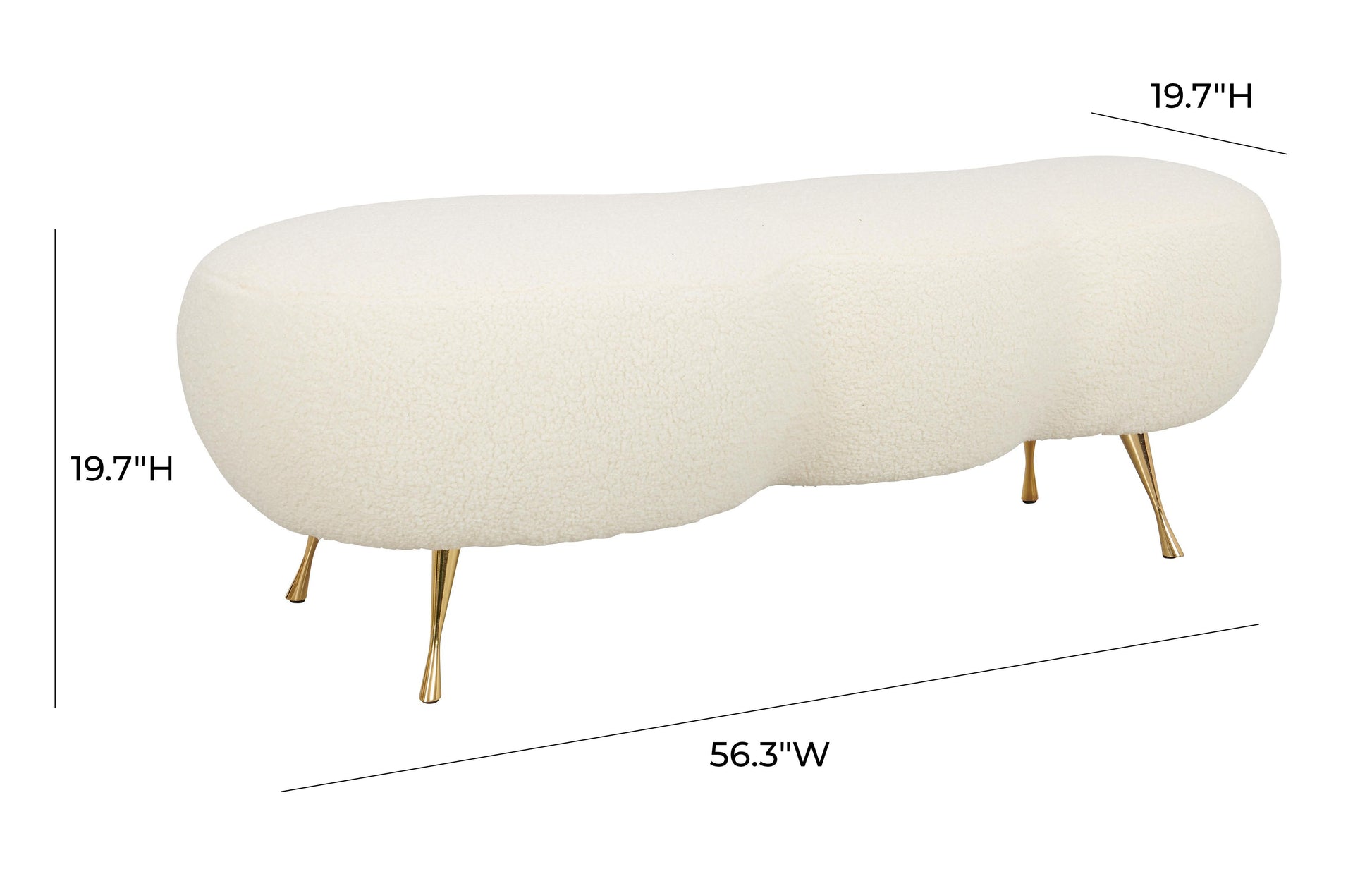 Welsh Faux Shearling Bench by TOV