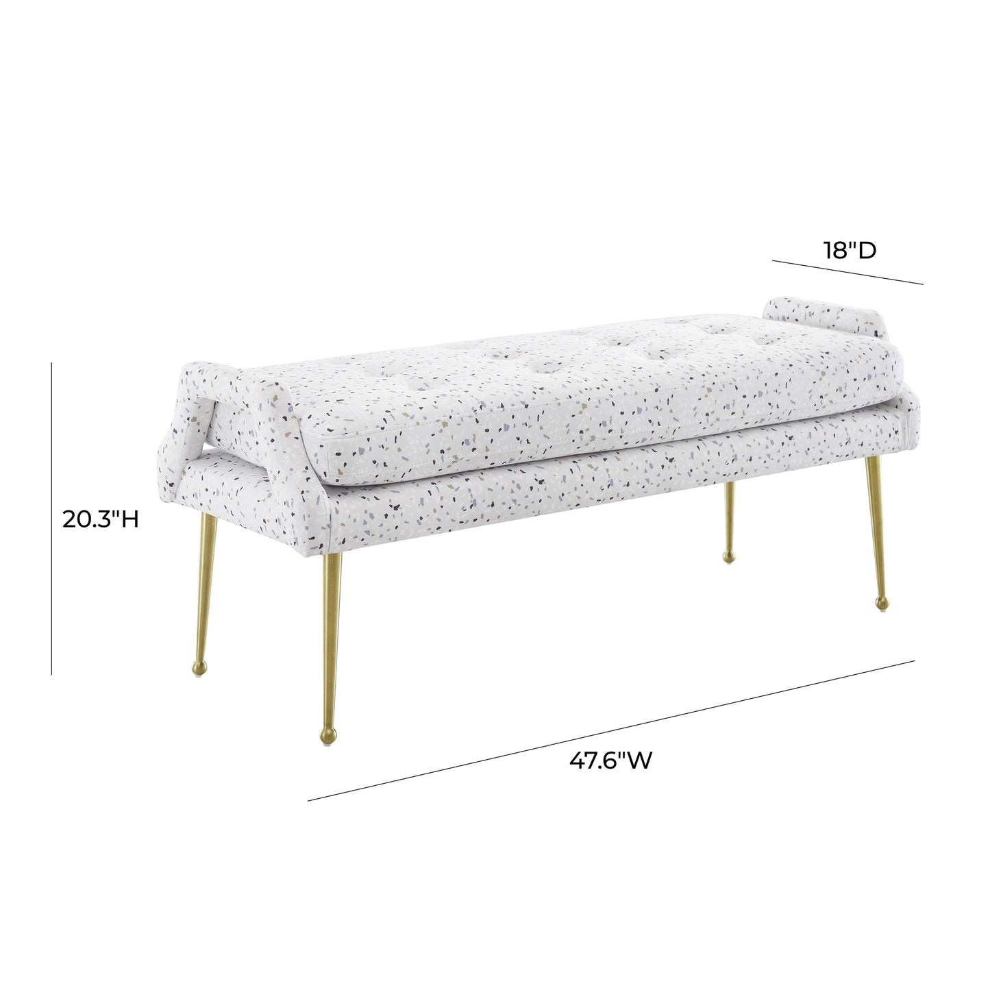 Eileen Velvet Bench Terrazzo by Tov Furniture