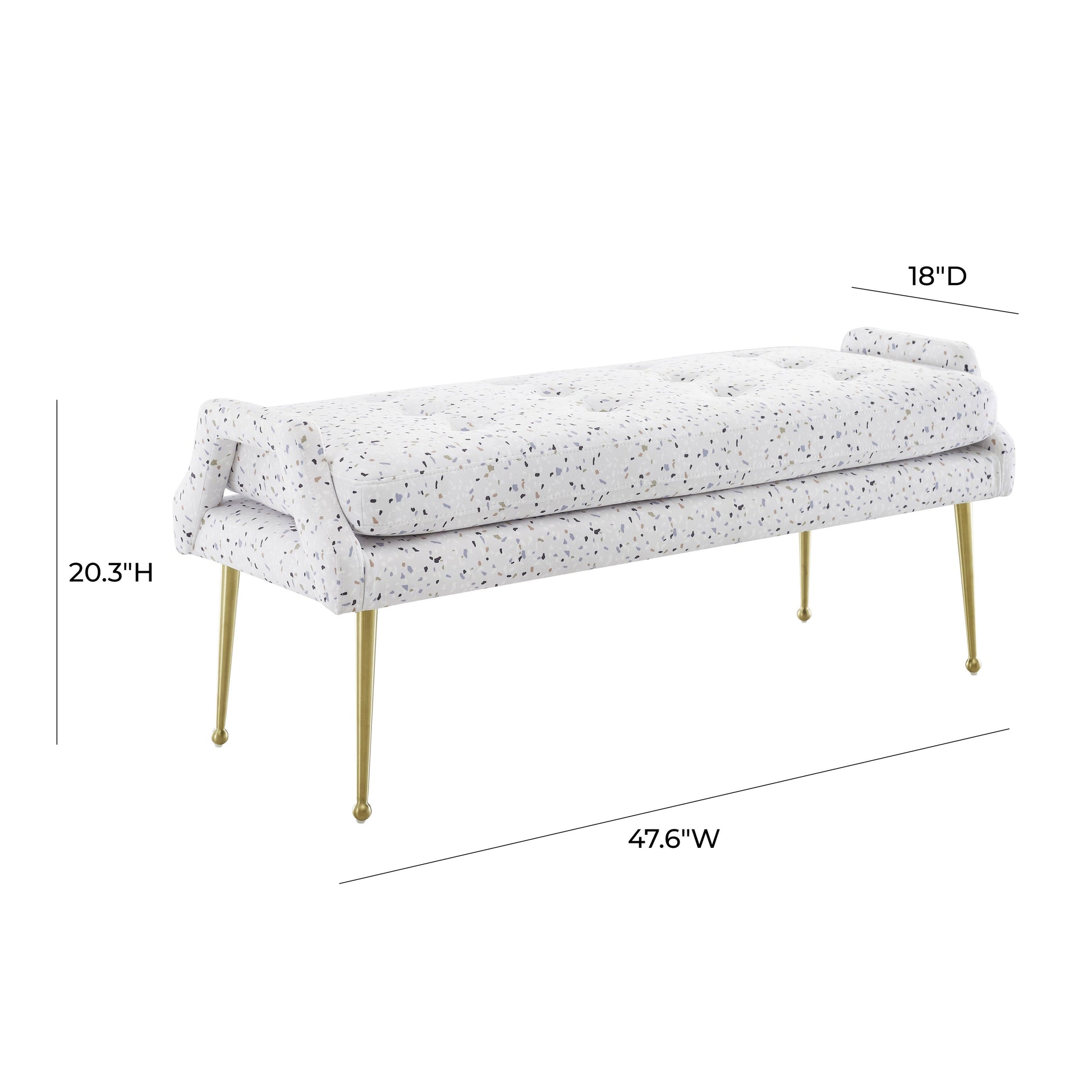Eileen Velvet Bench Terrazzo by Tov Furniture