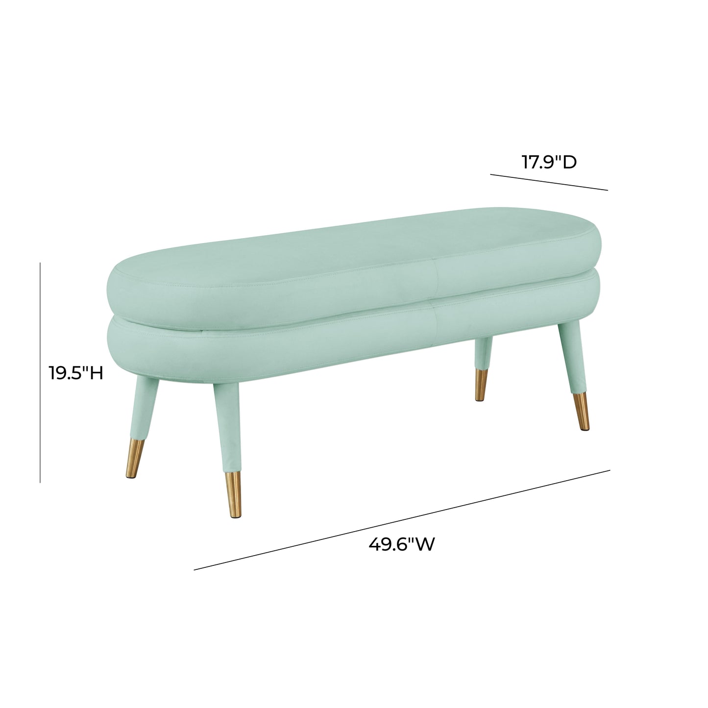 Betty 50 Velvet Bench by TOV Oc68125