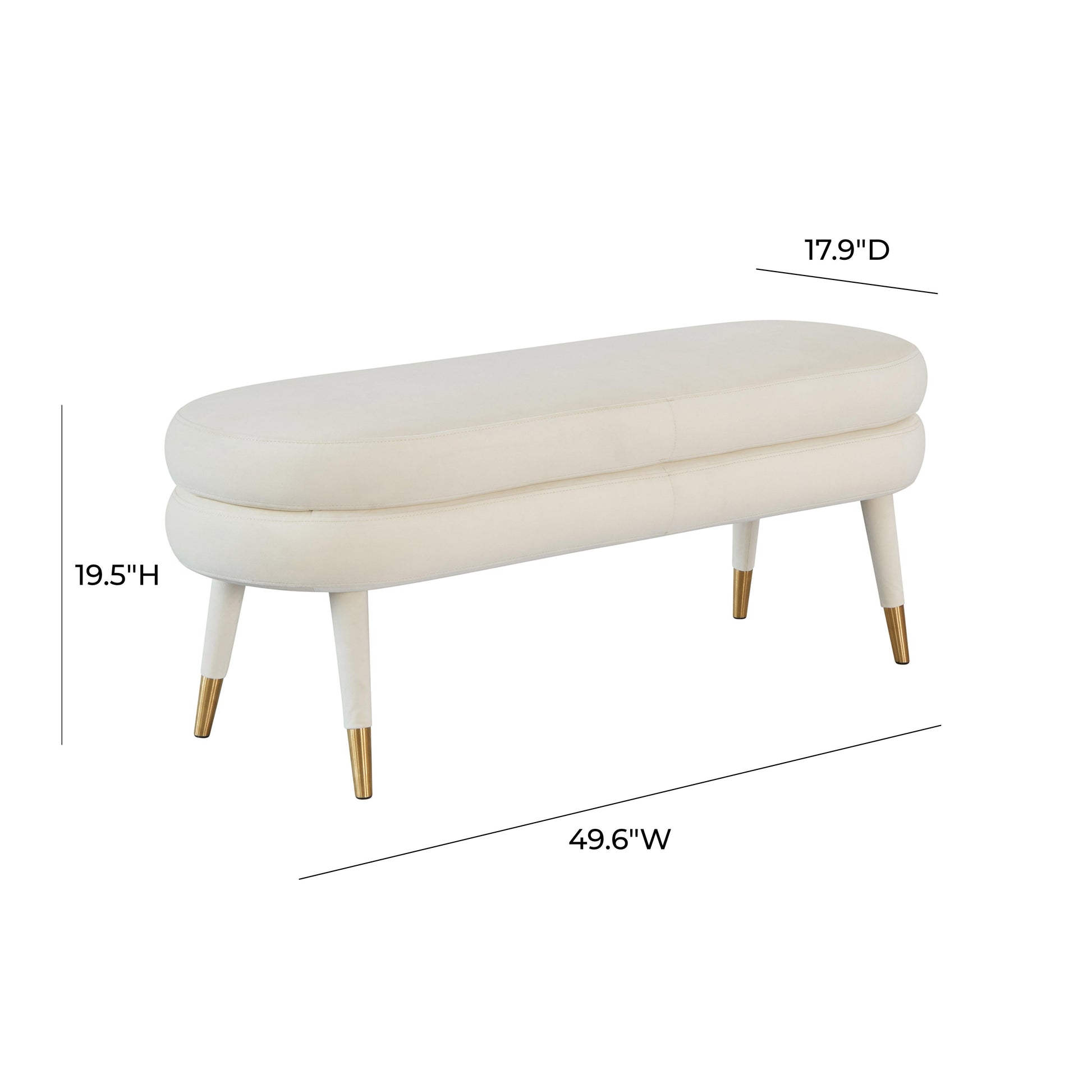 Betty 50 Velvet Bench by TOV Oc68123