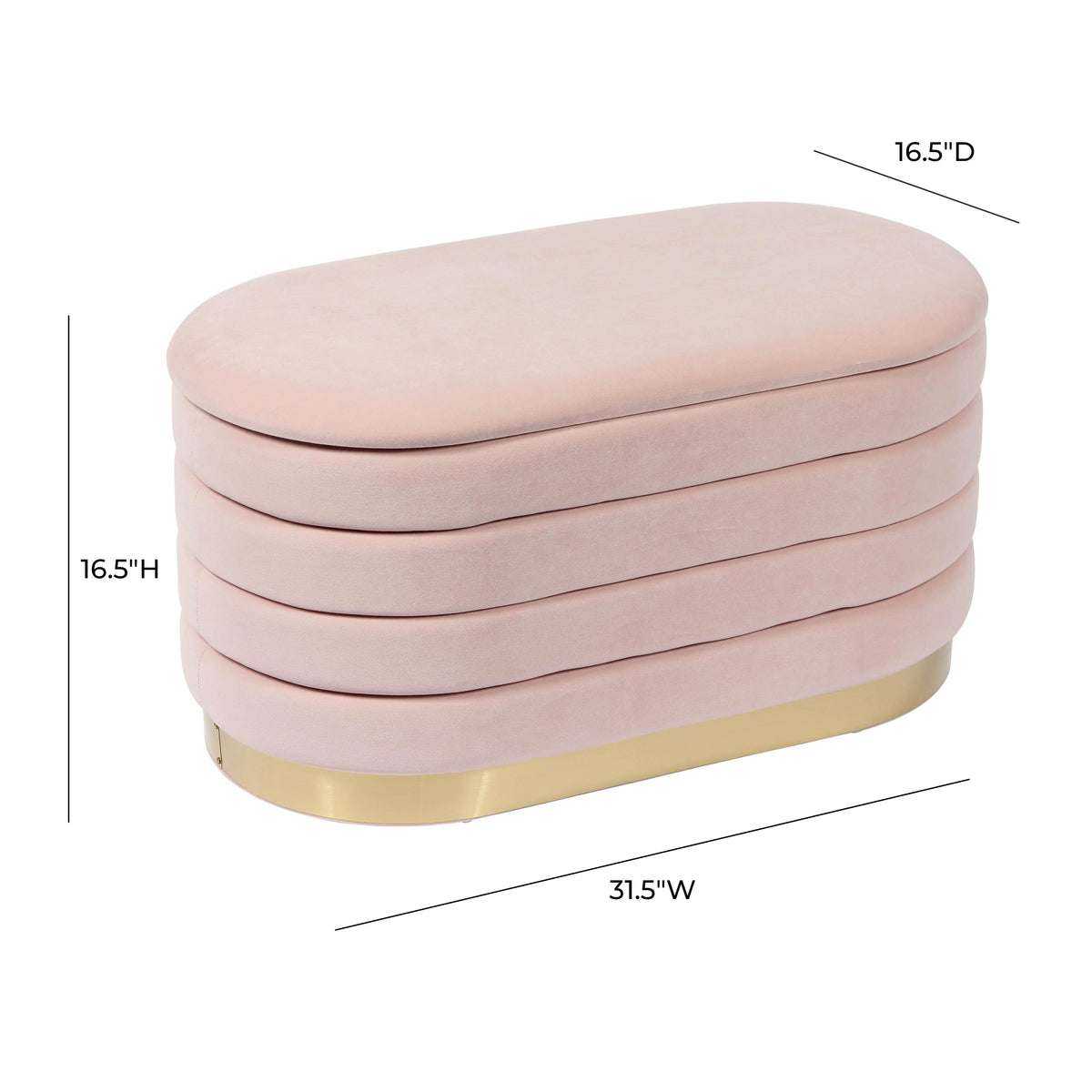 Lillian Blush Performance Velvet Storage Bench by TOV Furniture – photo 8 of 9