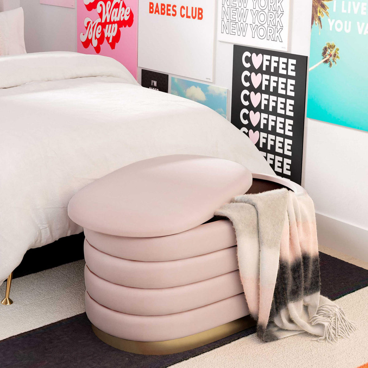 Lillian Blush Performance Velvet Storage Bench by TOV Furniture – photo 9 of 9
