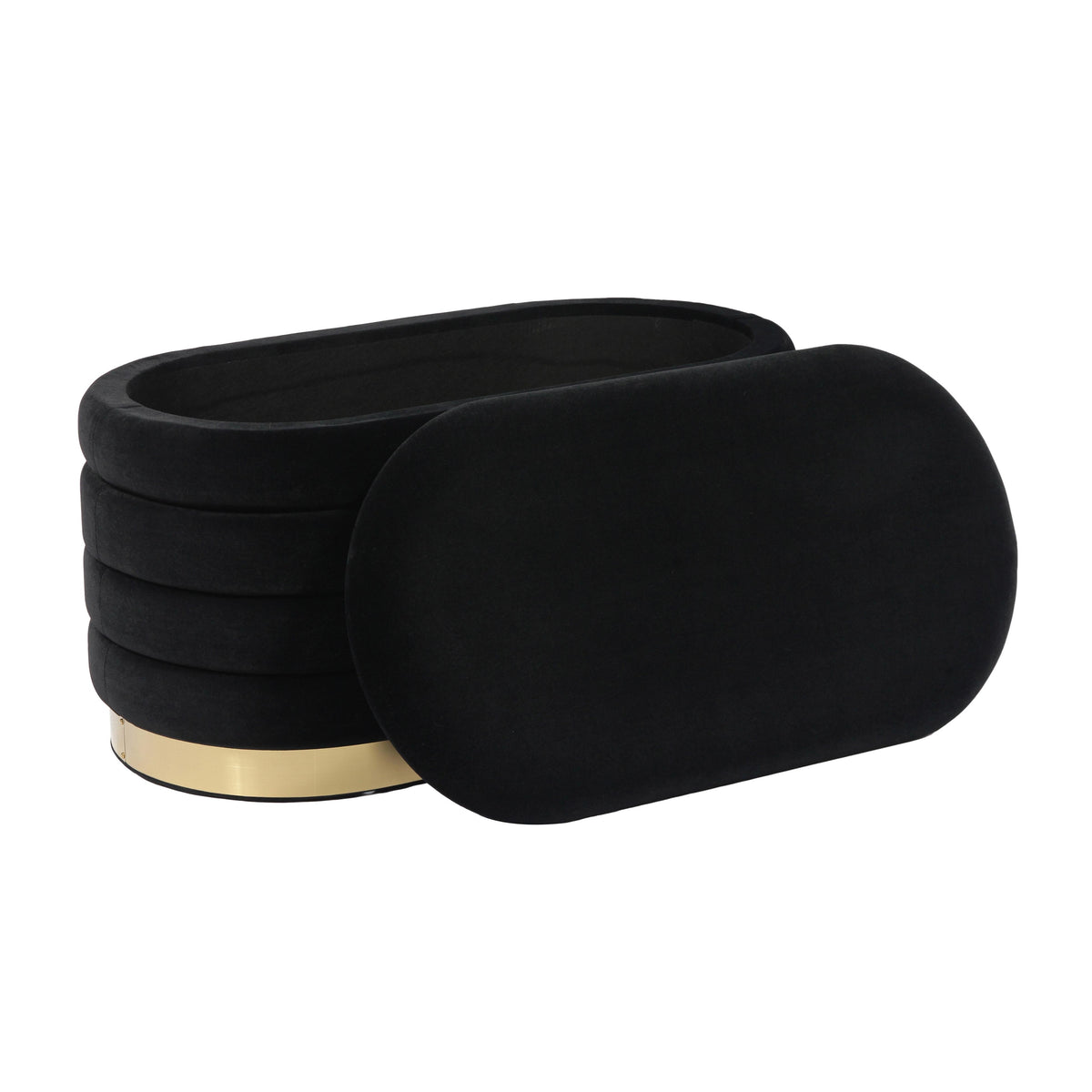 Lillian Black Performance Velvet Storage Bench by TOV Furniture – photo 3 of 9