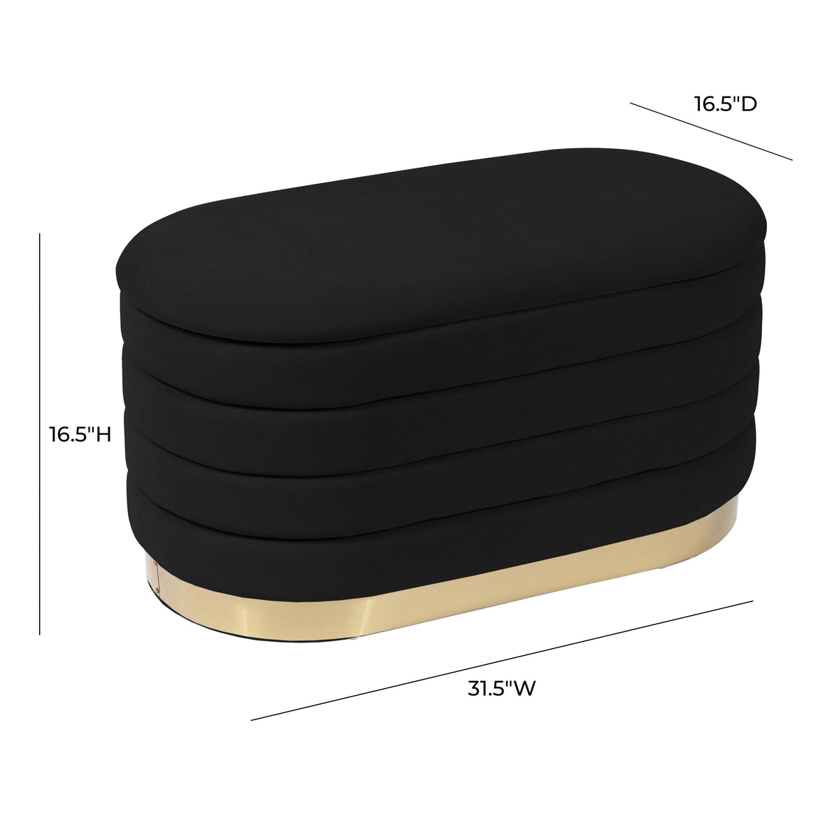 Lillian Black Performance Velvet Storage Bench by TOV Furniture – photo 9 of 9