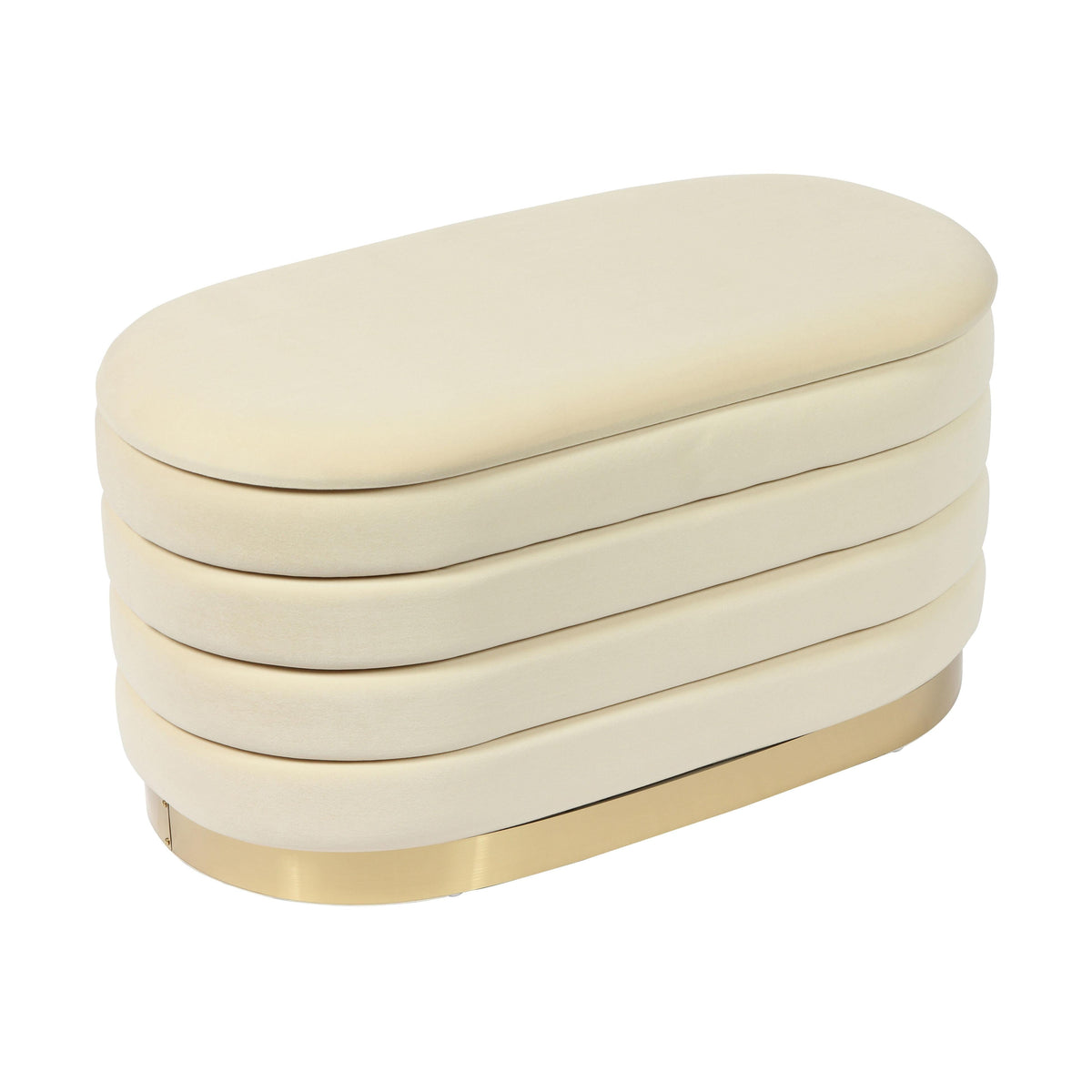 Lillian Cream Performance Velvet Storage Bench by TOV Furniture – photo 1 of 9