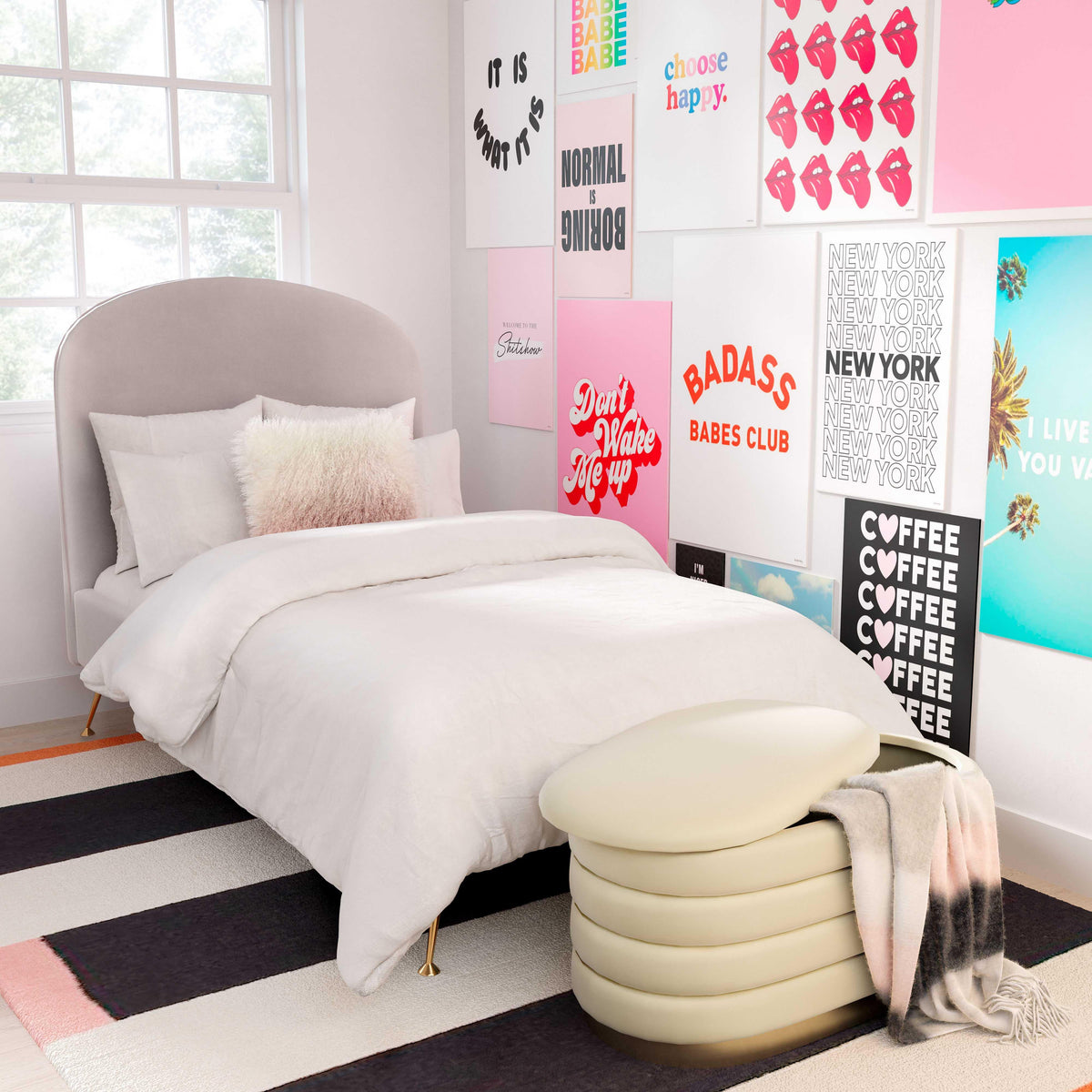Lillian Cream Performance Velvet Storage Bench by TOV Furniture – photo 2 of 9
