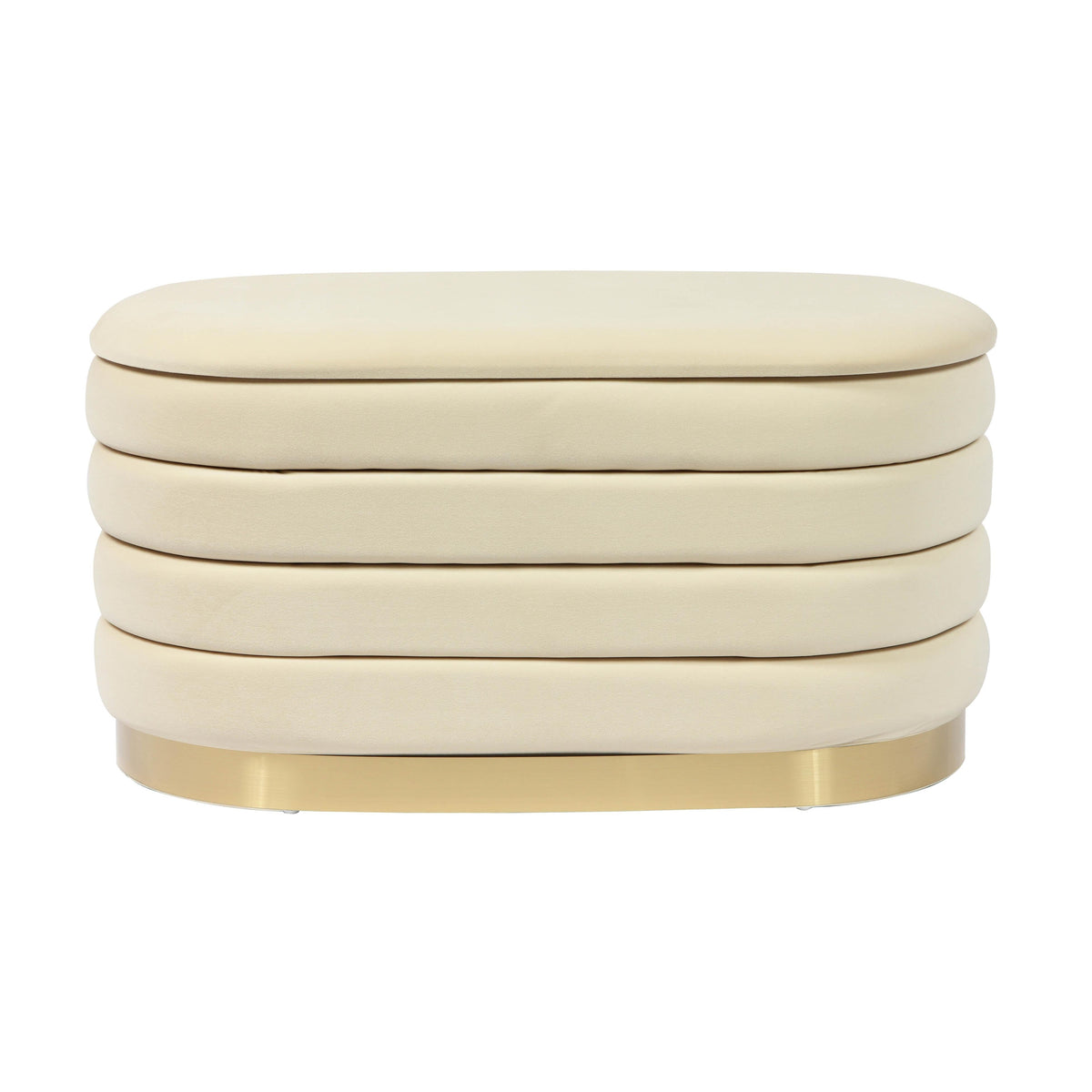 Lillian Cream Performance Velvet Storage Bench by TOV Furniture – photo 4 of 9