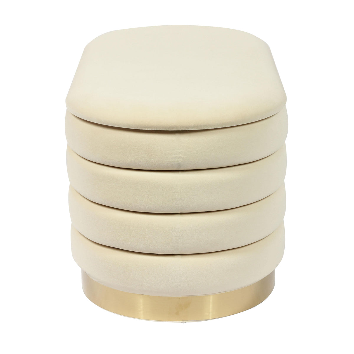 Lillian Cream Performance Velvet Storage Bench by TOV Furniture – photo 5 of 9