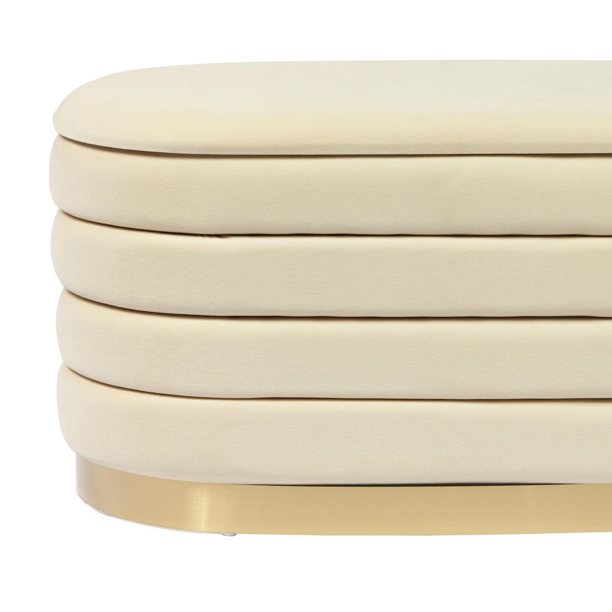 Lillian Cream Performance Velvet Storage Bench by TOV Furniture – photo 7 of 9