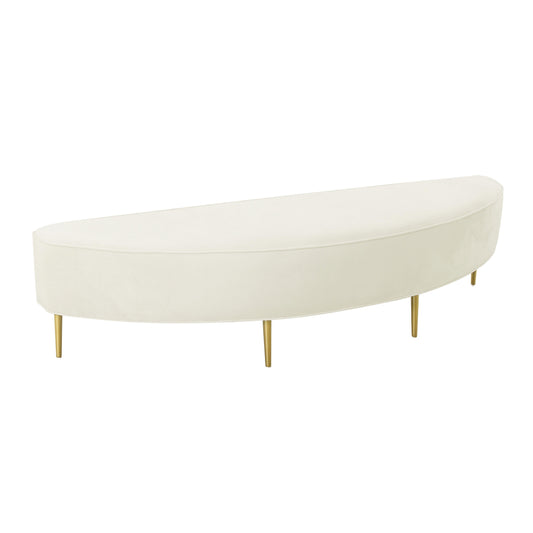 Bianca Cream Velvet King Bench by TOV