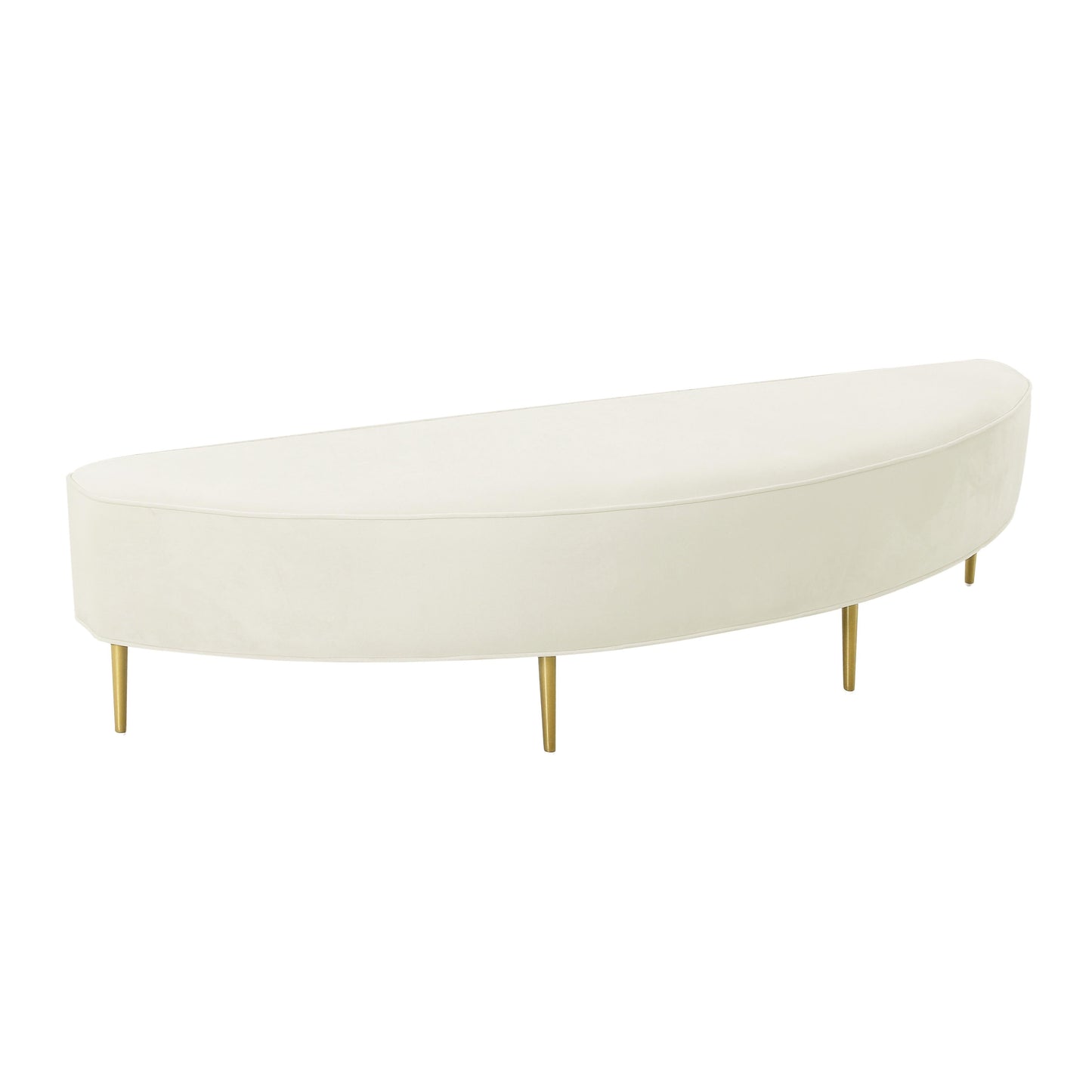 Bianca Velvet Bench (60"-82") Cream King Bed by Tov Furniture
